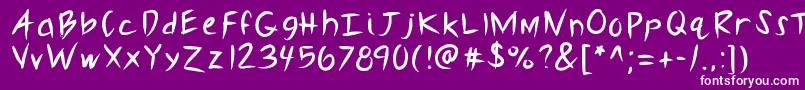Kbslasher-Schriftart – Weiße Schriften auf violettem Hintergrund