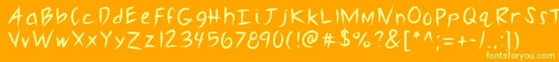 Kbslasher Font – Yellow Fonts on Orange Background