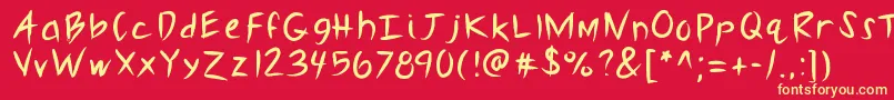Kbslasher Font – Yellow Fonts on Red Background
