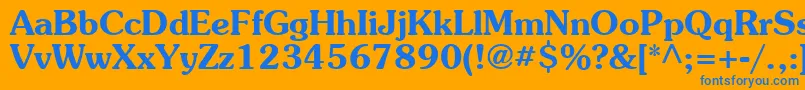 SouvenirBold Font – Blue Fonts on Orange Background