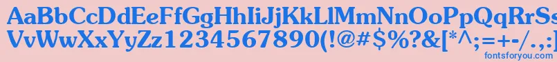 SouvenirBold Font – Blue Fonts on Pink Background