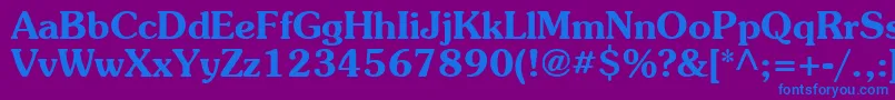 SouvenirBold Font – Blue Fonts on Purple Background