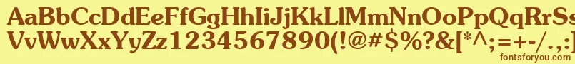 SouvenirBold Font – Brown Fonts on Yellow Background