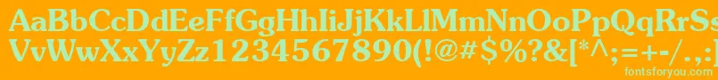 SouvenirBold Font – Green Fonts on Orange Background