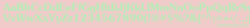 SouvenirBold Font – Green Fonts on Pink Background