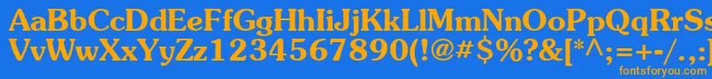SouvenirBold Font – Orange Fonts on Blue Background