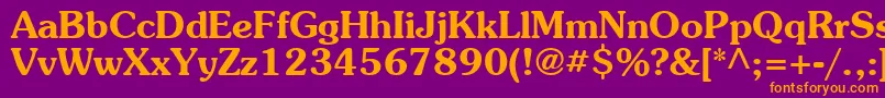 SouvenirBold Font – Orange Fonts on Purple Background