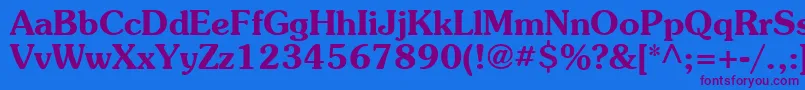 SouvenirBold Font – Purple Fonts on Blue Background