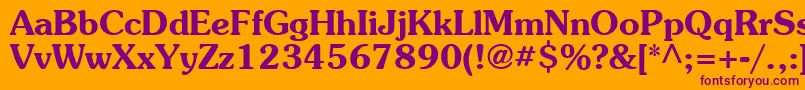 SouvenirBold Font – Purple Fonts on Orange Background