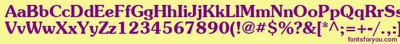 SouvenirBold Font – Purple Fonts on Yellow Background