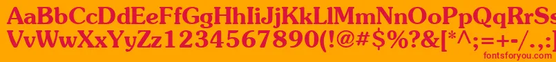 SouvenirBold Font – Red Fonts on Orange Background