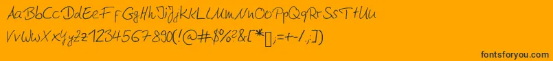 Fonte Moderngermanhandwriting – fontes pretas em um fundo laranja