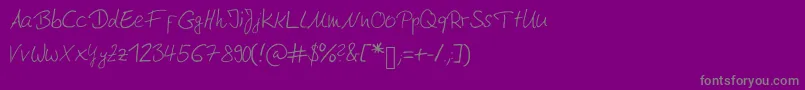 Moderngermanhandwriting-Schriftart – Graue Schriften auf violettem Hintergrund