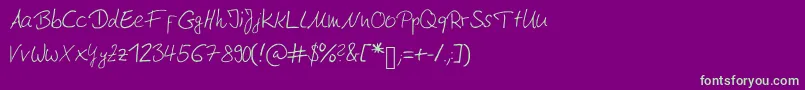 Moderngermanhandwriting Font – Green Fonts on Purple Background