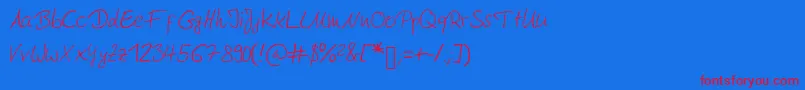 Шрифт Moderngermanhandwriting – красные шрифты на синем фоне