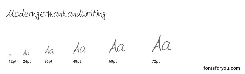 Größen der Schriftart Moderngermanhandwriting