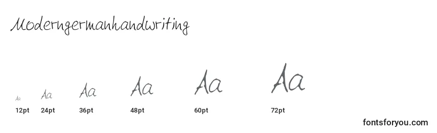 Moderngermanhandwriting-fontin koot