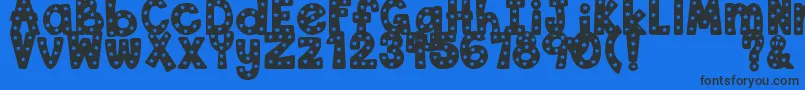 DjbStarryStarryFont-fontti – mustat fontit sinisellä taustalla