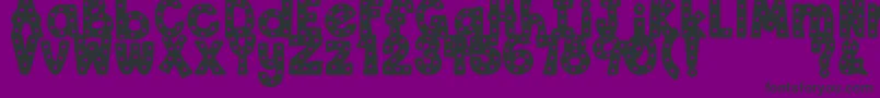 Czcionka DjbStarryStarryFont – czarne czcionki na fioletowym tle