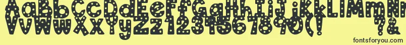 DjbStarryStarryFont Font – Black Fonts on Yellow Background