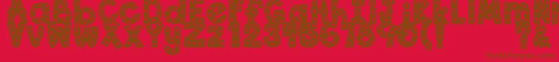 DjbStarryStarryFont-Schriftart – Braune Schriften auf rotem Hintergrund