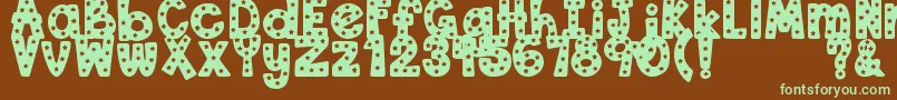 DjbStarryStarryFont Font – Green Fonts on Brown Background