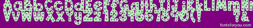 DjbStarryStarryFont Font – Green Fonts on Purple Background