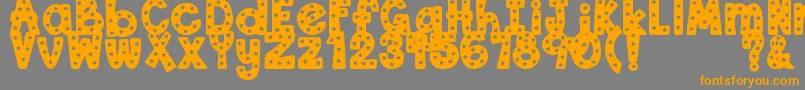 DjbStarryStarryFont-Schriftart – Orangefarbene Schriften auf grauem Hintergrund