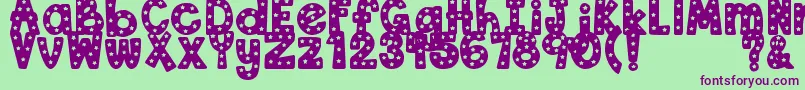 DjbStarryStarryFont Font – Purple Fonts on Green Background