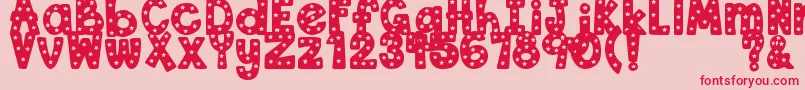 DjbStarryStarryFont Font – Red Fonts on Pink Background