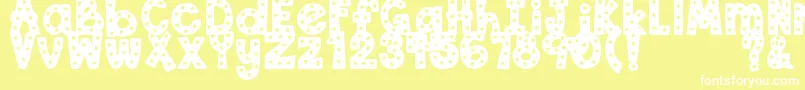 DjbStarryStarryFont Font – White Fonts on Yellow Background