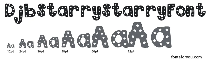 DjbStarryStarryFont Font Sizes