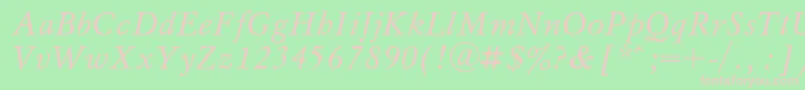 MyslcItalic Font – Pink Fonts on Green Background