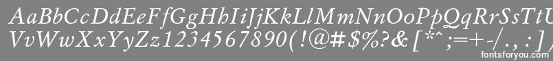 フォントMyslcItalic – 灰色の背景に白い文字