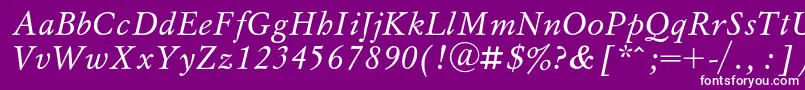 MyslcItalic Font – White Fonts on Purple Background