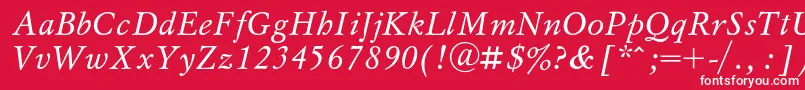 MyslcItalic Font – White Fonts on Red Background