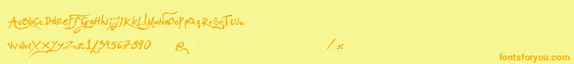 Anarchistic Font – Orange Fonts on Yellow Background