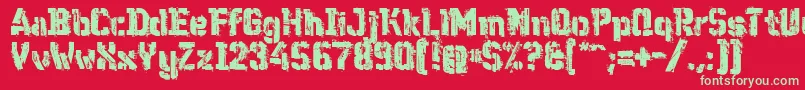 WcWunderbachMix Font – Green Fonts on Red Background