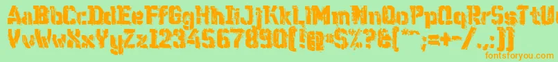 WcWunderbachMix Font – Orange Fonts on Green Background
