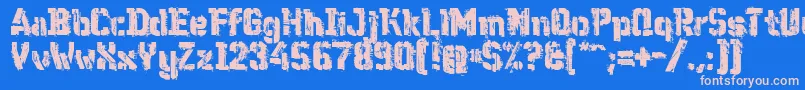 WcWunderbachMix Font – Pink Fonts on Blue Background