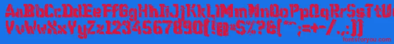WcWunderbachMix Font – Red Fonts on Blue Background