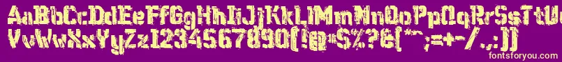 WcWunderbachMix-Schriftart – Gelbe Schriften auf violettem Hintergrund