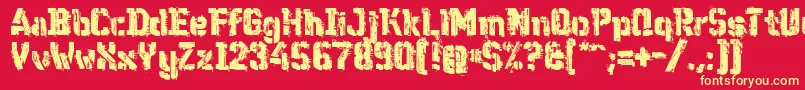 WcWunderbachMix Font – Yellow Fonts on Red Background