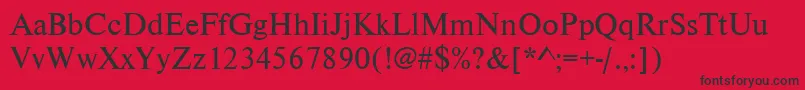 Nimbusromdcy Font – Black Fonts on Red Background