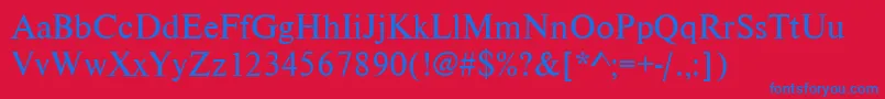 Nimbusromdcy Font – Blue Fonts on Red Background