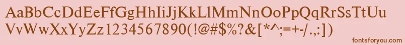 Nimbusromdcy Font – Brown Fonts on Pink Background