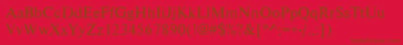 Nimbusromdcy Font – Brown Fonts on Red Background