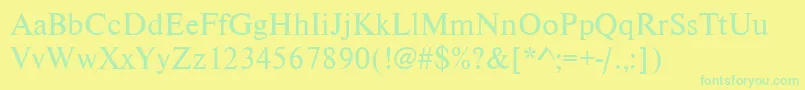 Nimbusromdcy Font – Green Fonts on Yellow Background