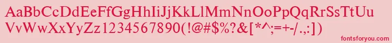 Nimbusromdcy Font – Red Fonts on Pink Background