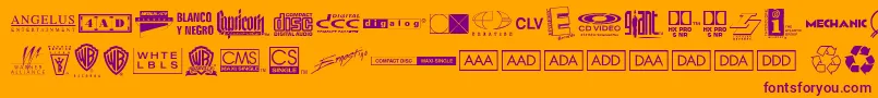 Warnerlogofontnine Font – Purple Fonts on Orange Background